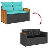 9-dijelni set vrtnih sofa s jastucima crni od poliratana bagrem | shoptok.hr