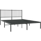 Metalni okvir za krevet s uzglavljem crni 140x190 cm | shoptok.hr