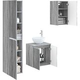  Set namještaja za kupaonicu 3 kom. Siva Sonoma 33 x 34.5 x 160 cm | shoptok.hr