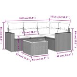 vidaXL Vrtna garnitura - 5-dijelni set vrtnih sofa od poliratana s jastucima crni - Crna 1 | shoptok.hr