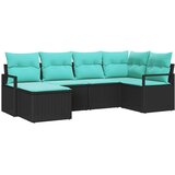  Kavčna garnitura z blazino 6 pcs Črna poli ratan, (5000154939) | Shoptok.si