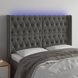 The Living Store led posteljno vzglavje temno sivo 163x16x118/128 cm žamet - led vzglavje, (21418447) Cene
