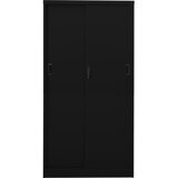  Uredski ormarić s kliznim vratima crni 90 x 40 x 180 cm čelični | shoptok.hr