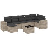 Maison Chic Seti vrtnega pohištva - Vrtna garnitura - Vrtni pohištvo set 8-delna z blazinami sv. siv poli ratan, (21800811) | Shoptok.si