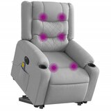  Električni masažni naslonjač na podizanje tkanina svjetlosivi | shoptok.hr
