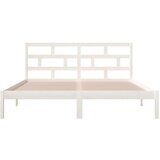  Posteljni okvir bel iz trdnega lesa 120x190 cm 4FT, (20883858) | Shoptok.si