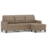 Maison Chic kavč - Sofa - Kanape trosed s stolčkom za noge kapučino 180 cm umetno usnje, (21727783) Cene