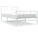  Metalni okvir kreveta uzglavlje i podnožje bijeli 100x200 cm | shoptok.hr