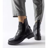 Gemre Black asymmetrical flat ankle boots Solza | Shoptok.si