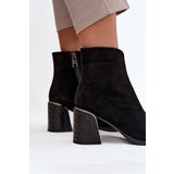 VINCEZA Suede Women's Block Heel Boots with Embossing Lined | shoptok.hr