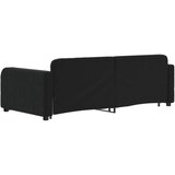 Dnevni krevet na razvlačenje s ladicama crni 90 x 190 cm baršun | shoptok.hr