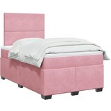 vidaXL Box spring postelja z vzmetnico roza 120x200 cm žamet Cene