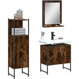 Maison Chic Komplet kopalniških omaric - Kopalniški sestavi 3-delni dimljen hrast inženirski les, (21788041) | Shoptok.si