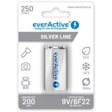 EverActive Rechargeable batteries Ni-MH 6F22 9V 250 mAh Silver Line | shoptok.hr