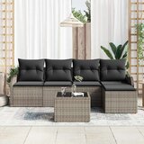  Sjedeća garnitura za vrt 6 pcs Siva poliratan | shoptok.hr