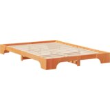  Krevet s daskama s pohranom Smeđa 140 x 210 cm boja drva | shoptok.hr