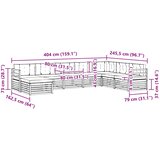  Set vanjskih sofa 8 kom. Prirodna i krem Čvrsto drvo akacije 404 x 245,5 x 73 cm | shoptok.hr