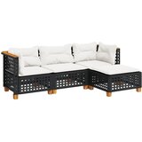  4-dijelni set vrtnih sofa od poliratana s jastucima crni | shoptok.hr