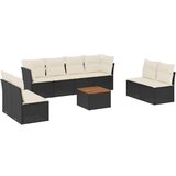 Maison Chic Seti vrtnega pohištva - Vrtna garnitura - Vrtni pohištvo set 9-delna z blazinami črn poli ratan, (21804099) | Shoptok.si