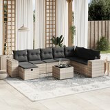  9-dijelni set vrtnih sofa od poliratana s jastucima svjetlosivi | shoptok.hr