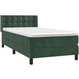 vidaXL Box spring postelja z vzmetnico temno zelena 80x200 c | Shoptok.si