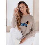 DStreet Damski sweter z aplikacją psa CHICPAWS beżowy | Shoptok.si