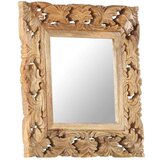 vidaXL ročno izrezljano ogledalo rjavo 50x50 cm trden mangov les | Shoptok.si