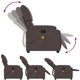  Masažni naslonjač od tkanine tamnosmeđi | shoptok.hr