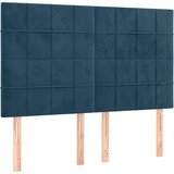  Uzglavlje tamnoplavo 144x5x118/128 cm baršunasto | shoptok.hr