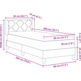 Box Spring Krevet s Madracem Tamnoplavi 80x200 cm Baršun | shoptok.hr