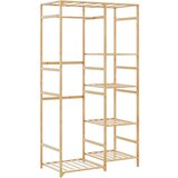 vidaXL L stojalo za oblačila s policami 100x50x184,5 cm bambus | Shoptok.si