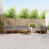  Set vanjskih sofa 7 pcs Prirodna i svijetlo siva | Eponuda.com
