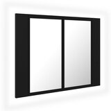 Maison Chic LED Kopalniška omarica - Kopalniški kabinet z ogledalom črna 60x12x45 cm akril, (21794476) Cene