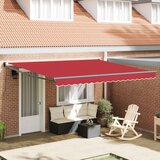 vidaXL Ručno uvlačiva tenda Crvena 400x300 cm, Zamjenska tkanina za tendu za okvir 4x3 m Crvena Cijene