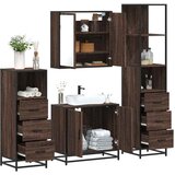 vidaXL 4-dijelni set kupaonskog namještaja boja smeđeg hrasta drveni | shoptok.hr