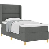 vidaXL Kutna krevetna podloga s madracem Tamno siva 90x200 cm Tkanina Cijene