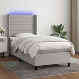  Krevet box spring s madracem LED svjetlosivi 100x200 cm tkanina Cijene