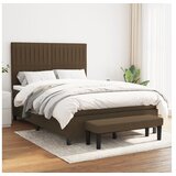 vidaXL Krevet s oprugama i madracem tamnosmeđi 140 x 190 cm od tkanine | shoptok.hr