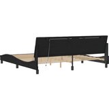 Posteljni okvir z LED lučkami črn 200x200 cm žamet | Shoptok.si