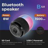  Aku. 1500mAh LED RGB prenosni bluetooth 5.0 zvočnik USB FM radio črn Slike