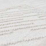 Flair Rugs Bijela ručno rađena staza od mješavine vune 80x230 cm Sculptured Blocks – | shoptok.hr