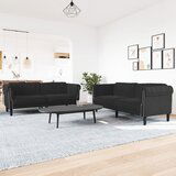 vidaXL 2-dijelni set sofa crni baršunasti | shoptok.hr