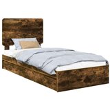  Okvir za krevet s ladicama Dimljeni hrast 90 x 190 cm | shoptok.hr