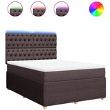vidaXL Box spring postelja z vzmetnico temno rjav 140x190 cm blago, (21304895) Cene