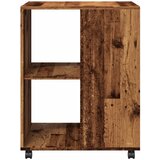  Bočni stolić s kotačima boja staro drvo 55x60x78 cm drveni | shoptok.hr