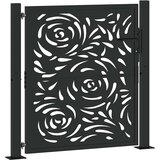 vidaXL Vrtna vrata črna 105x106 cm Jeklena ognjena oblika, (22058107) u