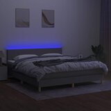  Krevet box spring s madracem LED svjetlosivi 180x200 cm tkanina | shoptok.hr