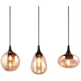 Tri O crna/narančasta viseća svjetiljka sa staklenim sjenilom lumina – | shoptok.hr