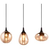 Tri O črna/oranžna viseča svetilka s steklenim senčnikom lumina – | Shoptok.si
