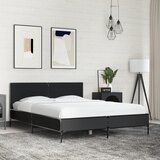 Maison Chic Posteljni okvir - Dvoposteljna postelja - Zakonska postelja črn 140x200 cm inženirski les in kovina-J13844, (21766723) | Shoptok.si
